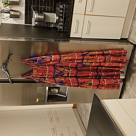 💕FARM RIO💕 Blue Forest Mosaic Sleeveless Maxi Dress ~ Large NWT - Picture 13 of 17